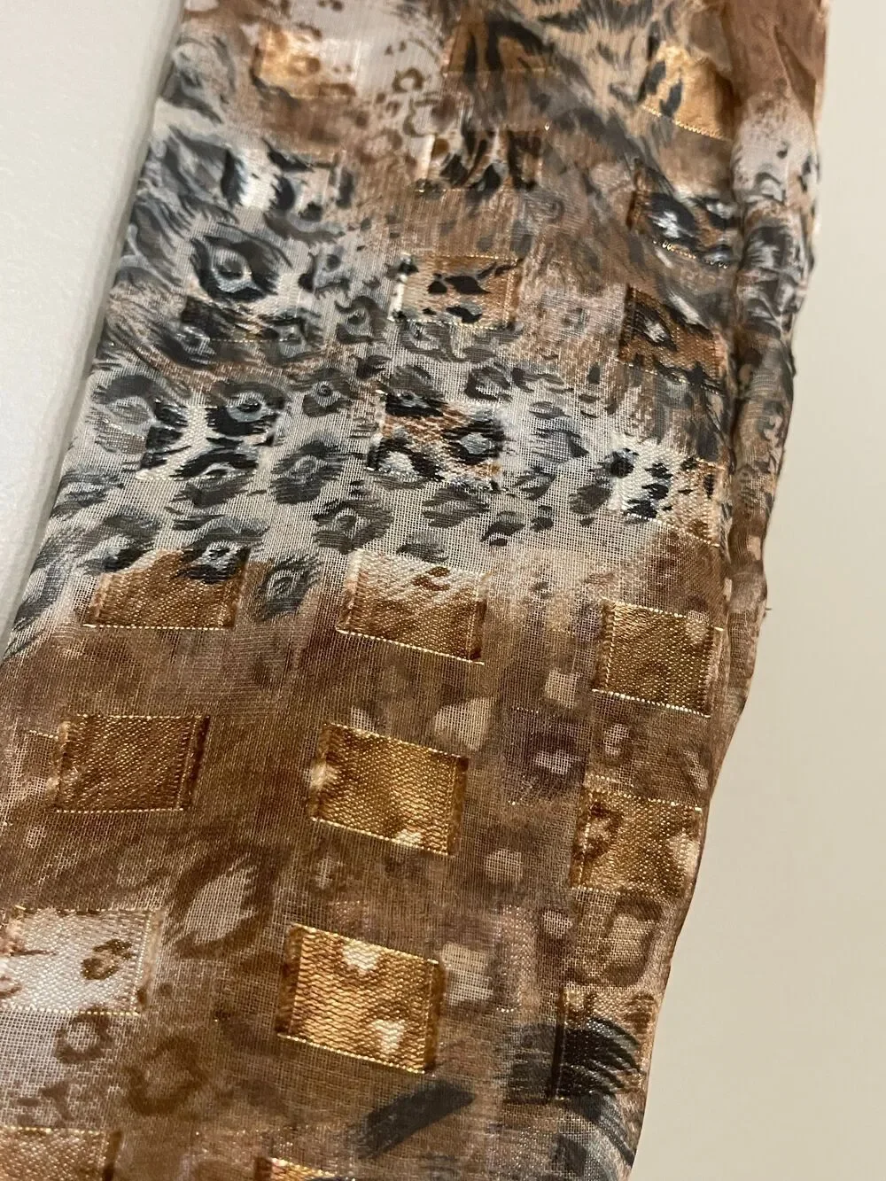 Women’s Gold Tan Brown Animal Print Infinity Scarf